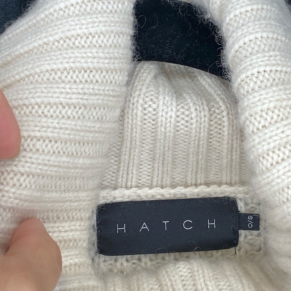 Hatch Maternity Waffle Knit Turtleneck Sweater Ivory Cream Size 0/S - Picture 3 of 5